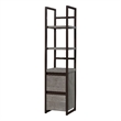 Pemberly Row Engineered Wood Narrow Storage Tower in Mystic Oak