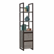 Pemberly Row Engineered Wood Narrow Storage Tower in Mystic Oak