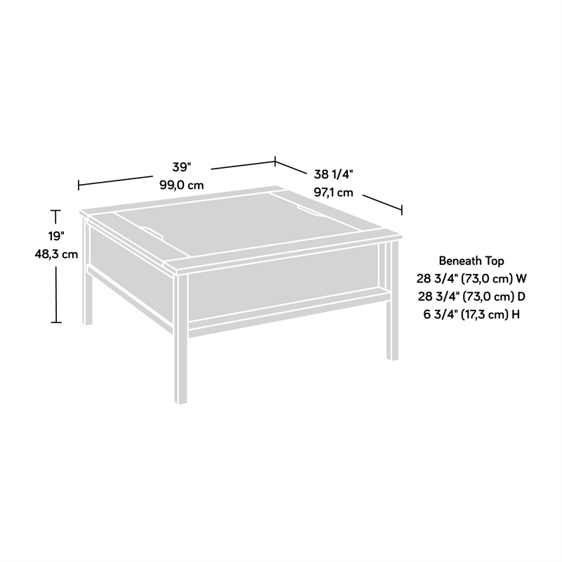 Pemberly Row Engineered Wood Gaming Coffee Table in Soft White