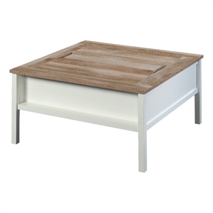 Pemberly Row Engineered Wood Gaming Coffee Table in Soft White