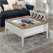 Pemberly Row Engineered Wood Gaming Coffee Table in Soft White