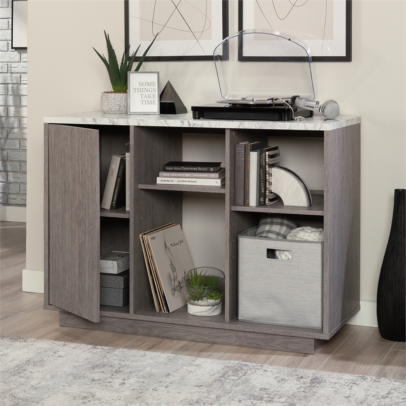 Pemberly Row Modern Engineered Wood Accent Storage in Ashen Oak
