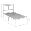 Pemberly Row Contemporary Metal Twin Platform Bed in Black Finish