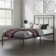 Pemberly Row Contemporary Metal Twin Platform Bed in Black Finish