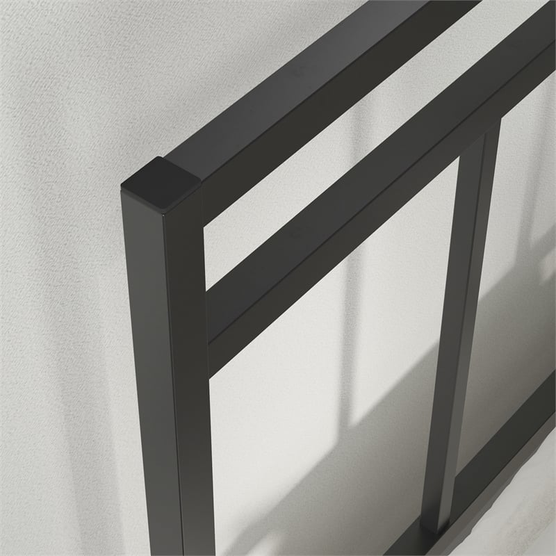Pemberly Row Contemporary Metal Twin Platform Bed in Black Finish