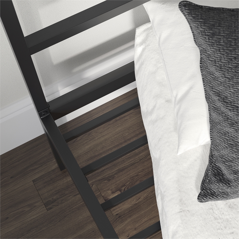 Pemberly Row Contemporary Metal Twin Platform Bed in Black Finish