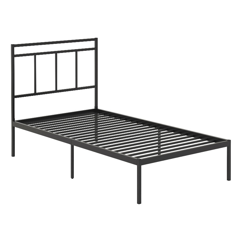 Pemberly Row Contemporary Metal Twin Platform Bed in Black Finish
