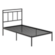 Pemberly Row Contemporary Metal Twin Platform Bed in Black Finish