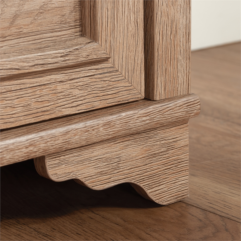 Pemberly Row Engineered Wood 4 Shelf Bookcase in Brushed Oak