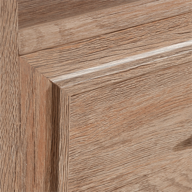 Pemberly Row Engineered Wood 4 Shelf Bookcase in Brushed Oak