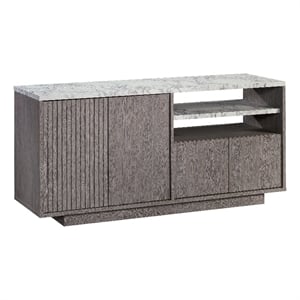 Pemberly Row Modern Engineered Wood Credenza in Ashen Oak Finish