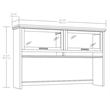 Pemberly Row Modern Engineered Wood Hutch in Pebble Pine / Brown