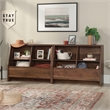 Pemberly Row Engineered Wood Footboard/Bookcase in Grand Walnut