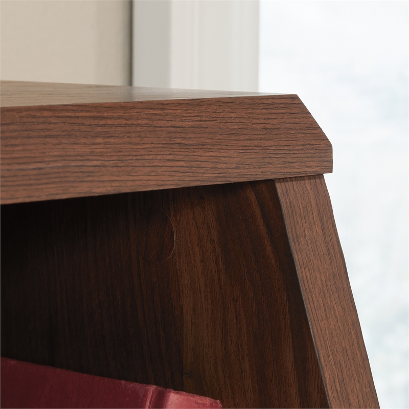 Pemberly Row Engineered Wood Footboard/Bookcase in Grand Walnut