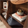 Pemberly Row Engineered Wood Footboard/Bookcase in Grand Walnut