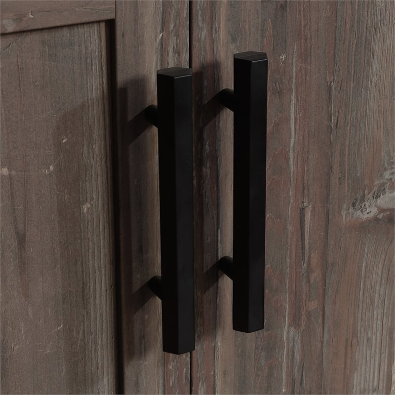 Pemberly Row Engineered Wood Credenza in Pebble Pine/Brown Finish