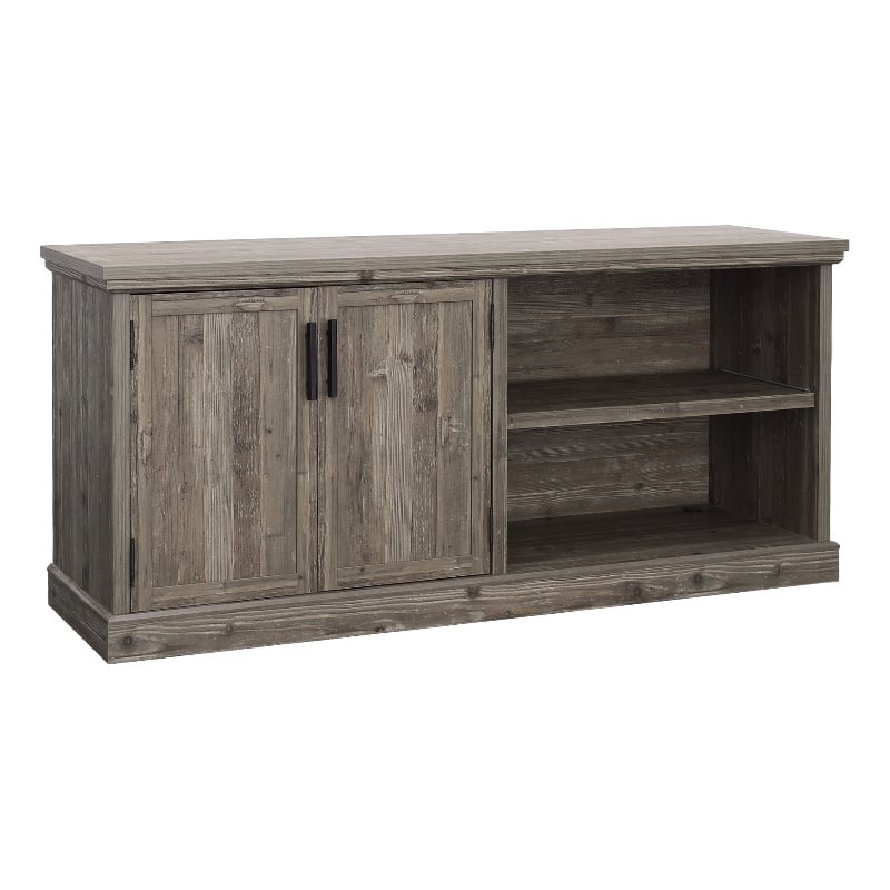 Pemberly Row Engineered Wood Credenza in Pebble Pine/Brown Finish