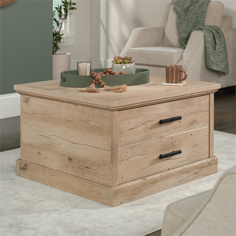 Pemberly Row Engineered Wood Coffee Table in Prime Oak Finish