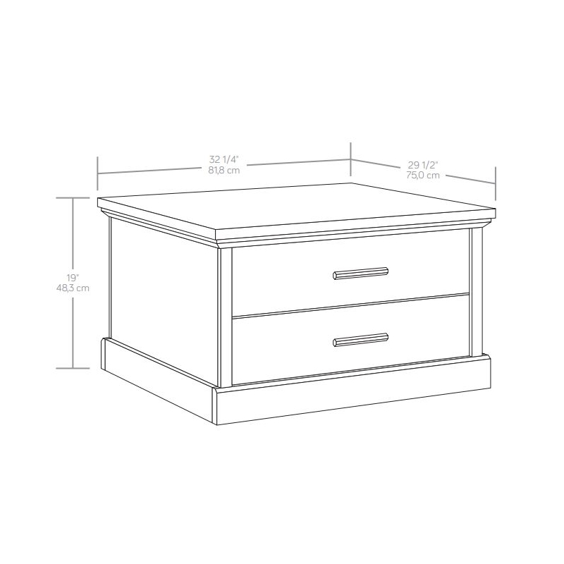 Pemberly Row Engineered Wood Coffee Table in Pebble Pine/Brown