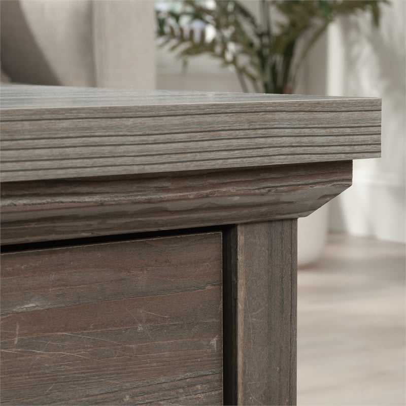 Pemberly Row Engineered Wood Coffee Table in Pebble Pine/Brown