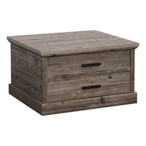 Pemberly Row Engineered Wood Coffee Table in Pebble Pine/Brown