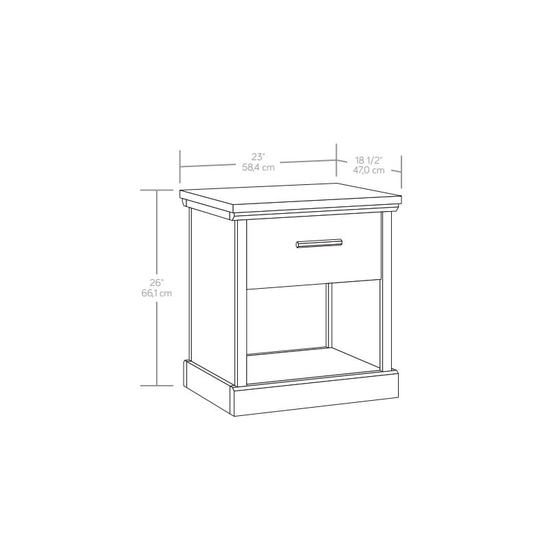 Pemberly Row Engineered Wood Night Stand in Prime Oak Finish