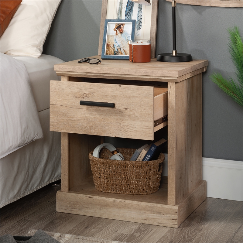 Pemberly Row Engineered Wood Night Stand in Prime Oak Finish