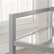 Pemberly Row Contemporary Metal / Glass Bar Cart in Silver Finish