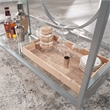 Pemberly Row Contemporary Metal / Glass Bar Cart in Silver Finish