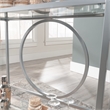 Pemberly Row Contemporary Metal / Glass Bar Cart in Silver Finish