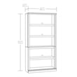 Pemberly Row Engineered Wood 5-Shelf Bookcase in Glacier Oak