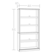 Pemberly Row Modern Engineered Wood 5-Shelf Bookcase in Laurel Oak