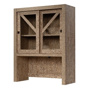 Pemberly Row Engineered Wood Library Hutch in Brushed Oak Finish