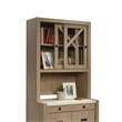 Pemberly Row Engineered Wood Library Hutch in Brushed Oak Finish