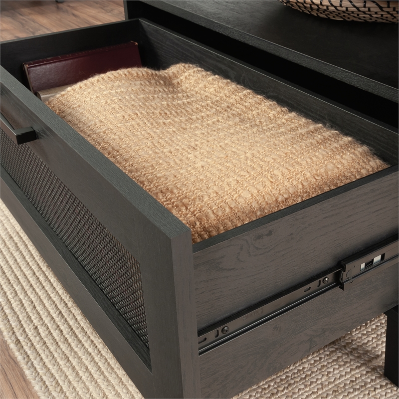 Pemberly Row Engineered Wood Coffee Table in Raven Oak Finish