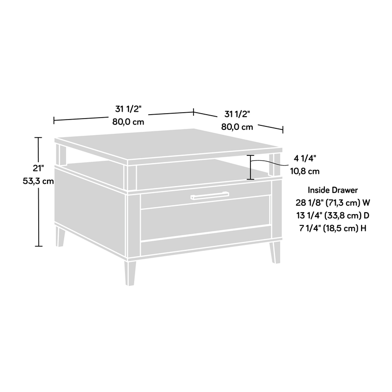 Pemberly Row Engineered Wood Coffee Table in Raven Oak Finish