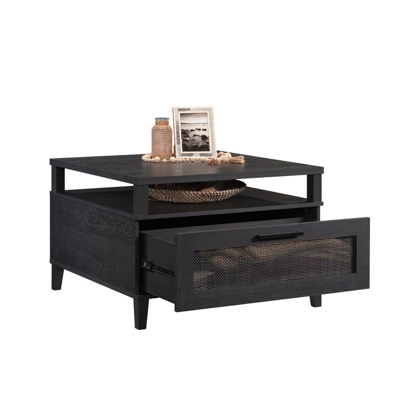 Pemberly Row Engineered Wood Coffee Table in Raven Oak Finish