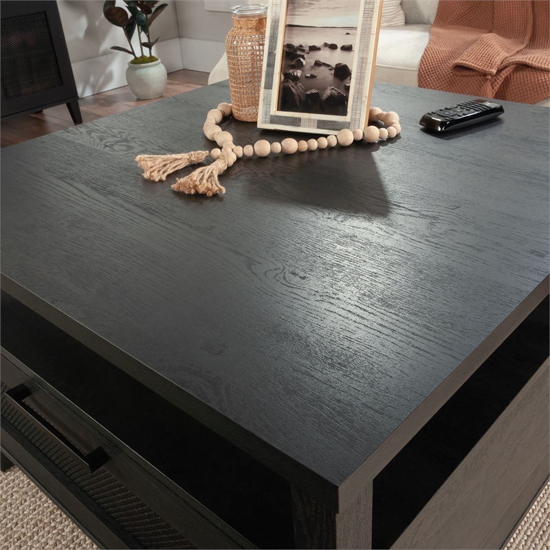 Pemberly Row Engineered Wood Coffee Table in Raven Oak Finish