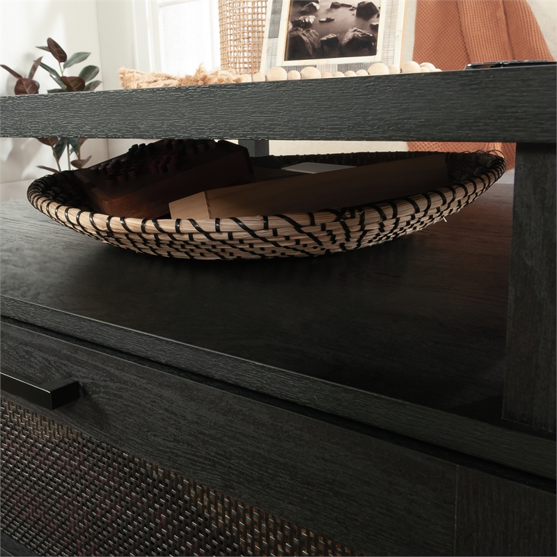 Pemberly Row Engineered Wood Coffee Table in Raven Oak Finish