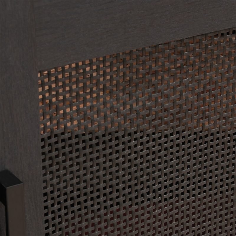 Pemberly Row Engineered Wood Entertainment Credenza in Raven Oak Finish