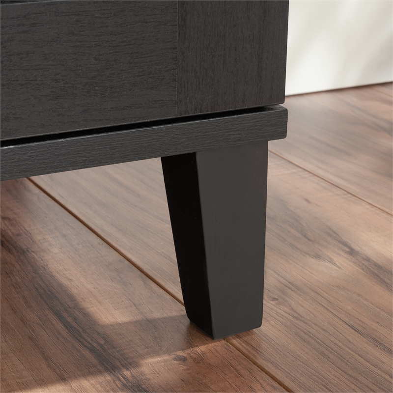 Pemberly Row Engineered Wood Entertainment Credenza in Raven Oak Finish