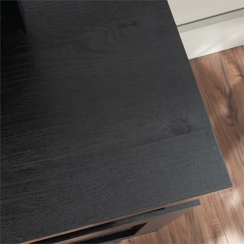 Pemberly Row Engineered Wood Entertainment Credenza in Raven Oak Finish