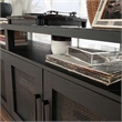 Pemberly Row Engineered Wood Entertainment Credenza in Raven Oak Finish