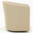 Pemberly Row Traditional Fabric Swivel Club Chair in Cream Finish