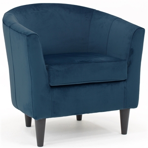 Pemberly Row 17.5&quot Traditional Fabric Club Chair in Navy Blue