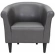 Pemberly Row Traditional Faux Leather Club Chair in Slate Gray