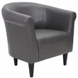 Pemberly Row Traditional Faux Leather Club Chair in Slate Gray