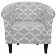 Pemberly Row Traditional Fabric & EPS Club Chair in Gray/White