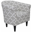 Pemberly Row Traditional Fabric & EPS Club Chair in Gray/White