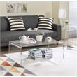 Pemberly Row Pure Decor Lucite and Acrylic Coffee Table in Clear